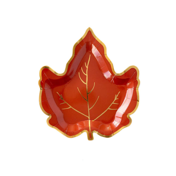 Harvest/Thanksgiving Maple Leaf Shaped Plate (8/pk)