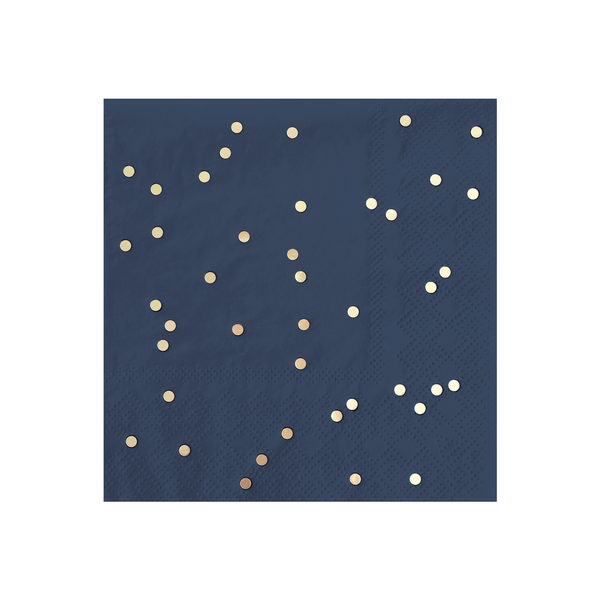 Navy & Gold Confetti Paper Napkins (20/pk)