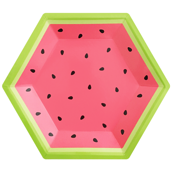 Watermelon Hexagon Paper Plates (8/pk)