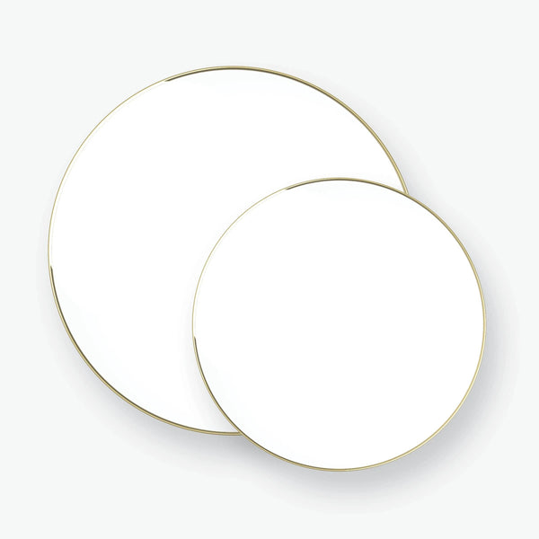White and Gold Round Plastic Reusable Plates