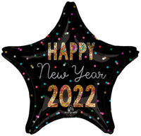 18" Glitter 2022 Happy New Year Star