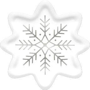 Winter White 8" Shaped Snowflake Plate (8/pk)