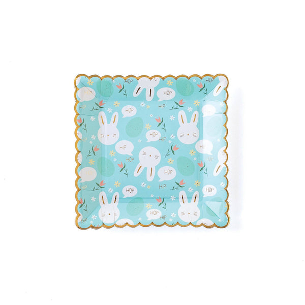 Scattered Bunny Scalloped Paper Plates (8/pk)