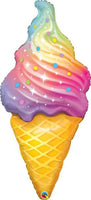45" Swirl Ice Cream Cone Foil Balloon
