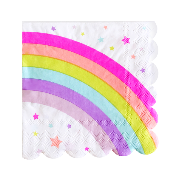 Rainbow Paper Napkins with Stars (20/pk)