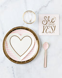 Bride to Be Blush Striped Plates