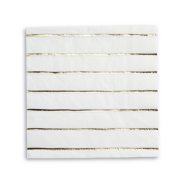 Gold Frenchie Striped Large Napkins