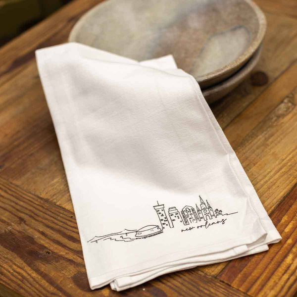 New Orleans Skyline Flour Sack Hand Towel