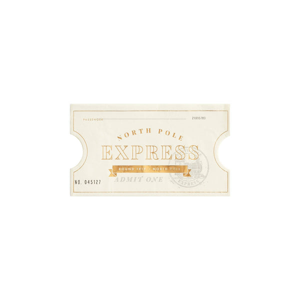 North Pole Express Ticket Shaped Guest Napkin (18/pk)