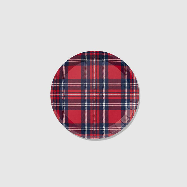 Holiday Plaid Small Paper Party Plates