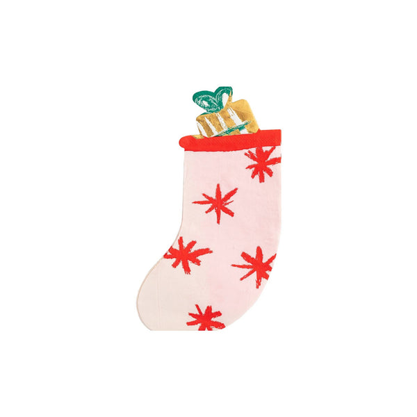 Christmas Wishes Stocking Shaped Guest Napkins (18/pk)