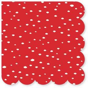 Believe Red and White Dot Cocktail Napkin