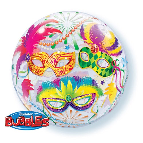 22" Mardi Gras Masquerade Bubble Balloon