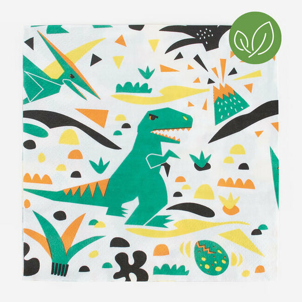 Dinosaur Paper Napkins - Eco Friendly (20/pk)
