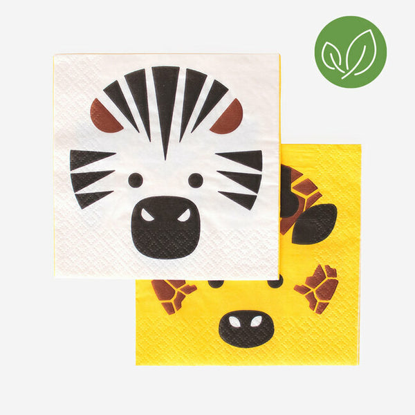 Mini Safari Paper Napkins - Eco Friendly 20/pk