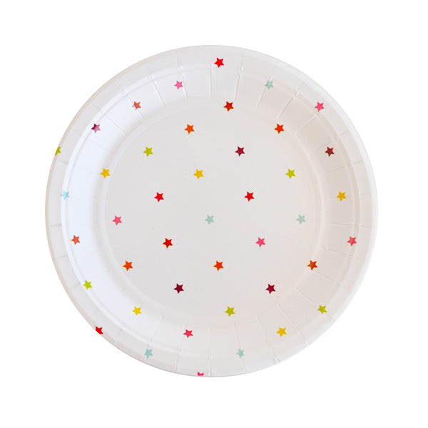 Rainbow Stars Dessert Plate - 10/pk