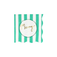 Striped Holiday Cocktail Napkins (16/pk)