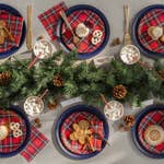 Holiday Plaid Small Paper Party Plates