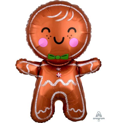 31" Happy Gingerbread Man Foil Balloon